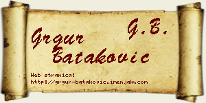 Grgur Bataković vizit kartica